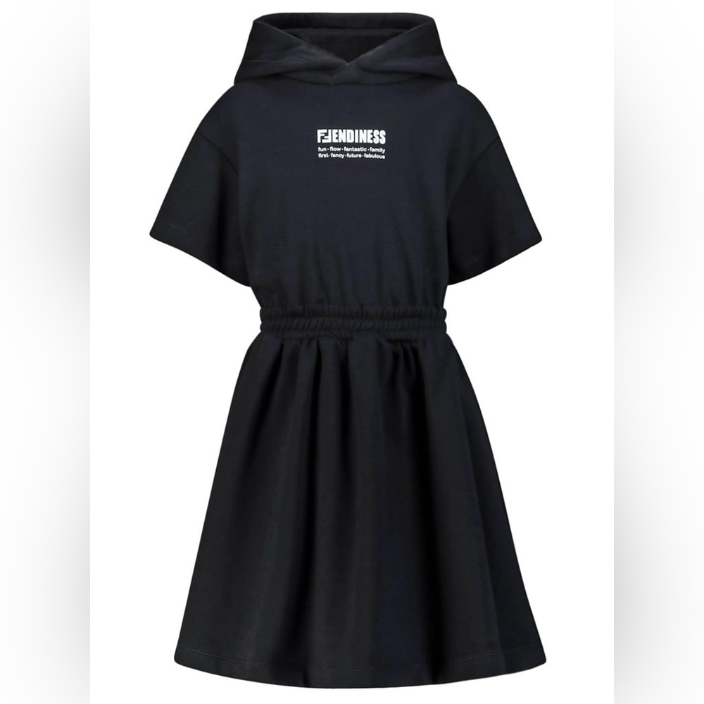 Little girls’ FENDI hooded dress